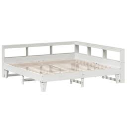 Berkfield Home Decorative Bookcase Bed without Mattress White 200x200cm Solid Wo - Size: 200x200 cm - thumbnail 1