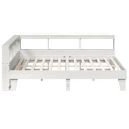 Berkfield Home Decorative Bookcase Bed without Mattress White 200x200cm Solid Wo - Size: 200x200 cm - thumbnail 6