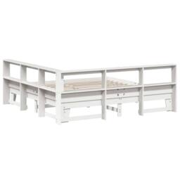 Berkfield Home Decorative Bookcase Bed without Mattress White 200x200cm Solid Wo - Size: 200x200 cm - thumbnail 7