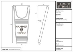 Hammer and Tongs Heavy-Duty Cast Iron Boot Jack - 26.5cm in Black - thumbnail 3