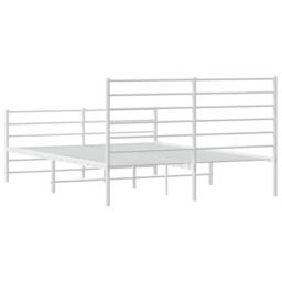 Berkfield Home Metal Bed Frame with Headboard & Footboard White 140x190 cm - thumbnail 8