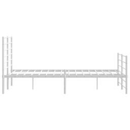 Berkfield Home Metal Bed Frame with Headboard & Footboard White 140x190 cm - thumbnail 7