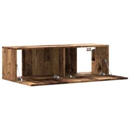 Berkfield Home Wall Mounted TV Cabinet Old Wood 100x30x30 cm Engineered Wood in Brown - Size: 100 x 30 x 30 cm - thumbnail 7
