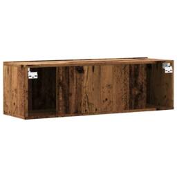 Berkfield Home Wall Mounted TV Cabinet Old Wood 100x30x30 cm Engineered Wood in Brown - Size: 100 x 30 x 30 cm - thumbnail 6