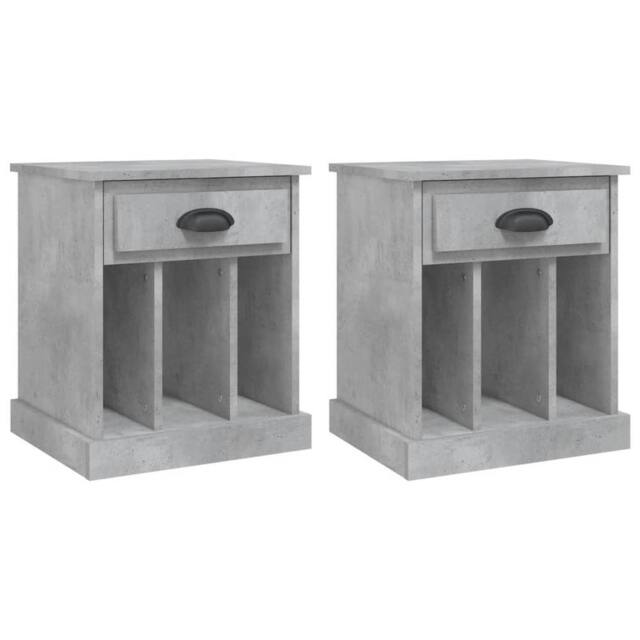 Berkfield Home Bedside Cabinets 2 pcs Concrete Grey 43x36x50 cm - Size: 43 x 36 x 50 cm - image 1