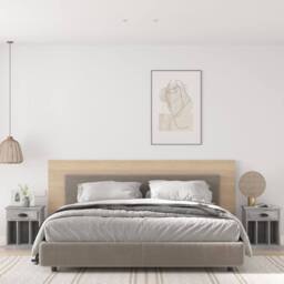 Berkfield Home Bedside Cabinets 2 pcs Concrete Grey 43x36x50 cm - Size: 43 x 36 x 50 cm - thumbnail 2