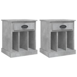 Berkfield Home Bedside Cabinets 2 pcs Concrete Grey 43x36x50 cm - Size: 43 x 36 x 50 cm - thumbnail 1