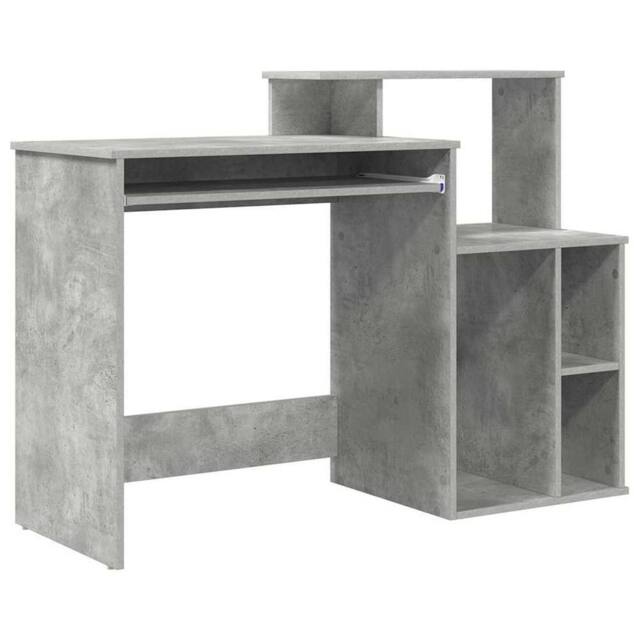 Berkfield Home Desk with Storage Concrete Grey 120.5x44x88.5 cm Engineered Wood - image 1