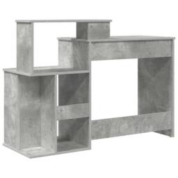 Berkfield Home Desk with Storage Concrete Grey 120.5x44x88.5 cm Engineered Wood - thumbnail 7