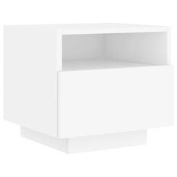 Berkfield Home Bedside Cabinet with LED Lights White 40x39x37 cm - Size: 40 x 39 x 37 cm - thumbnail 5