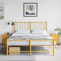 Berkfield Home Bedside Cabinets 2 pcs Mustard Yellow 36x39x43.5 cm Steel - thumbnail 3