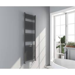 Bathroom Kingdom Omata Gunmetal Grey Straight Heated Towel Rail 1600x500mm - thumbnail 1