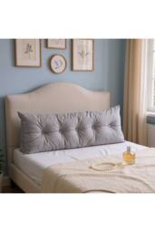 Living and Home Multifunctional Washable Wedge Headboard Pillow with Side Pocket in Light Grey - Size: Large - thumbnail 2