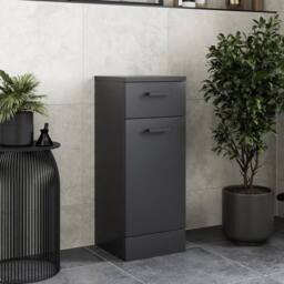 FLAVORA 300mm Drawer Unit Bathroom Vanity Toilet Storage Laundry Combination in Black - thumbnail 1