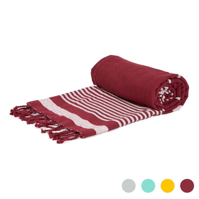 Nicola Spring 100% Cotton Bath Towel Turkish Style Hamman Blanket Bath Sheet - 160 x 90cm in Burgundy