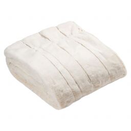 Paoletti Empress Faux Fur Throw in Cream - Size: 130 cm x 180 cm - thumbnail 2