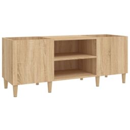Berkfield Home Record Cabinet Sonoma Oak 121x38x48 cm Engineered Wood in Brown - Size: 121 x 38 x 48 cm - thumbnail 2