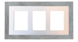 Frames & Mirrors 4U Metro Mineral Grey Frame with White Mount for 3 Image Sizes 7 x 5 Inch in Mid Grey - thumbnail 1