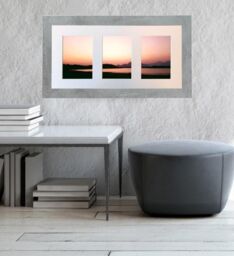 Frames & Mirrors 4U Metro Mineral Grey Frame with White Mount for 3 Image Sizes 7 x 5 Inch in Mid Grey - thumbnail 4