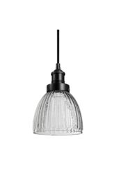 Industville Brooklyn Glass Cone Pendant, 7 Inch, Black Holder - thumbnail 2