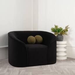 Lemon Pavilion Furniture Zuma Indoor Chair - Velvet - L91xW109.5xH72.5 cm - Black - thumbnail 5
