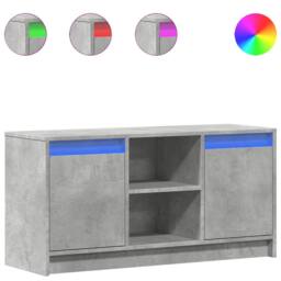 Berkfield Home TV Cabinet with LED Concrete Grey 100x34x50 cm Engineered Wood - Size: 100 x 34 x 50 cm - thumbnail 1
