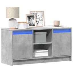 Berkfield Home TV Cabinet with LED Concrete Grey 100x34x50 cm Engineered Wood - Size: 100 x 34 x 50 cm - thumbnail 2