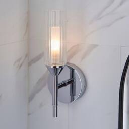 Netlighting 'CASORIA' Non Dimmable Stylish Contemporary Bathroom Glass Wall Lamp in Grey - thumbnail 2
