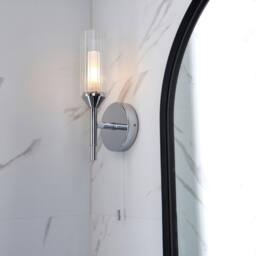 Netlighting 'CASORIA' Non Dimmable Stylish Contemporary Bathroom Glass Wall Lamp in Grey - thumbnail 3