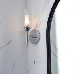 Netlighting 'CASORIA' Non Dimmable Stylish Contemporary Bathroom Glass Wall Lamp in Grey - thumbnail 4