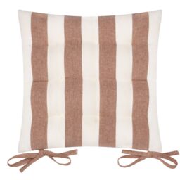 Yard Hayle Striped 100% Cotton Seat Pads - 2 Pack in Brown - Size: 40 cm x 40 cm - thumbnail 3