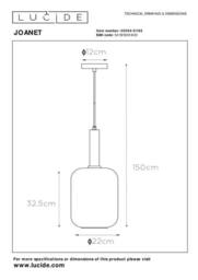 Lucide 'JOANET' Dimmable Adjustable Stylish Indoor Modern Pendant Light 1xE27 in Grey - thumbnail 6