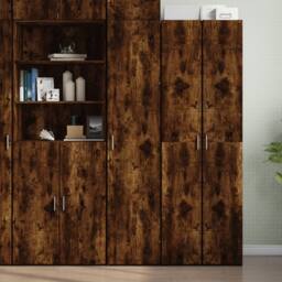 Berkfield Home Highboard Smoked Oak 40x42.5x185 cm Engineered Wood in Brown - thumbnail 1