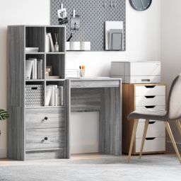 Berkfield Home Writing Desk Grey Sonoma Particle board 60 x 40 x 76 cm
