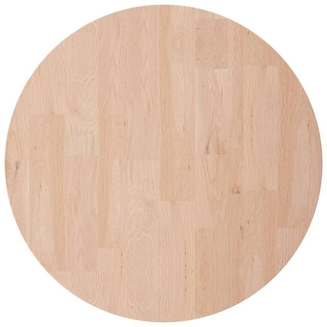 Berkfield Home Round Table Top √ò50x4 cm Untreated Solid Wood Oak in Light Tan - Size: 50x4 cm - image 1