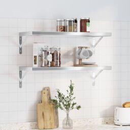 Berkfield Home Wall Shelves 2 pcs 75x30 cm Silver Stainless Steel