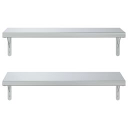 Berkfield Home Wall Shelves 2 pcs 75x30 cm Silver Stainless Steel - thumbnail 5