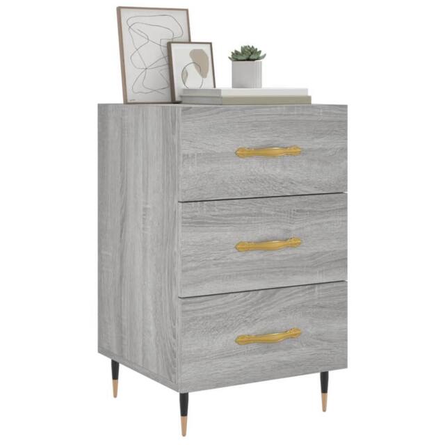 Berkfield Home Modern Bedside Cabinet Grey Sonoma 40x40x66 cm Engineered Wood - Size: 40 x 40 x 66 cm - image 1