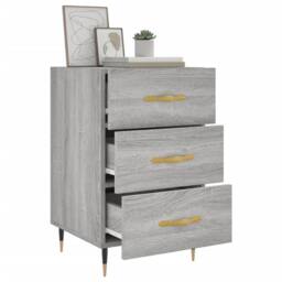Berkfield Home Modern Bedside Cabinet Grey Sonoma 40x40x66 cm Engineered Wood - Size: 40 x 40 x 66 cm - thumbnail 4