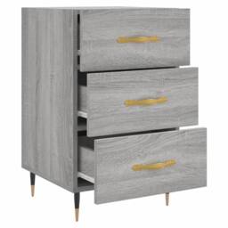 Berkfield Home Modern Bedside Cabinet Grey Sonoma 40x40x66 cm Engineered Wood - Size: 40 x 40 x 66 cm - thumbnail 7