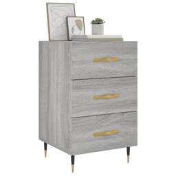 Berkfield Home Modern Bedside Cabinet Grey Sonoma 40x40x66 cm Engineered Wood - Size: 40 x 40 x 66 cm - thumbnail 1