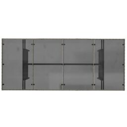Berkfield Home Garden Table with Glass Top Grey 190x80x75 cm Poly Rattan - Size: 190 x 80 x 75 cm - thumbnail 7