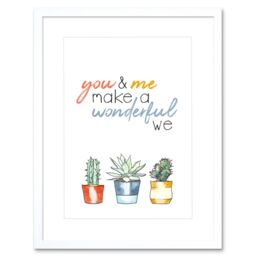 "Artery8 Wall Art Print Wonderful We Framed in White - Size: W7"" x H9""" - thumbnail 1