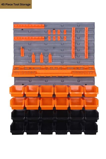 Groundlevel 45 Piece DIY Tool Storage Set with Wall Plates in Black - image 1