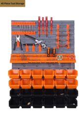 Groundlevel 45 Piece DIY Tool Storage Set with Wall Plates in Black - thumbnail 3