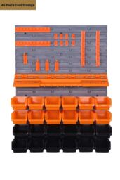 Groundlevel 45 Piece DIY Tool Storage Set with Wall Plates in Black - thumbnail 1