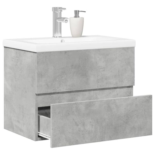 Berkfield Home 2 Piece Bathroom Furniture Set Concrete Grey Engineered Wood - image 1