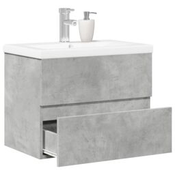 Berkfield Home 2 Piece Bathroom Furniture Set Concrete Grey Engineered Wood - thumbnail 1