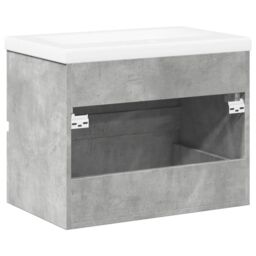 Berkfield Home 2 Piece Bathroom Furniture Set Concrete Grey Engineered Wood - thumbnail 6