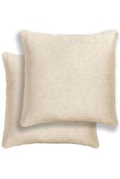 Enhanced Living Pair of Vogue Textured Double Sided Zip Opening Piped Edge Cushion Covers - 43x43cm - Cases Only in Cream - Size: 43 cm x 43 cm - thumbnail 1